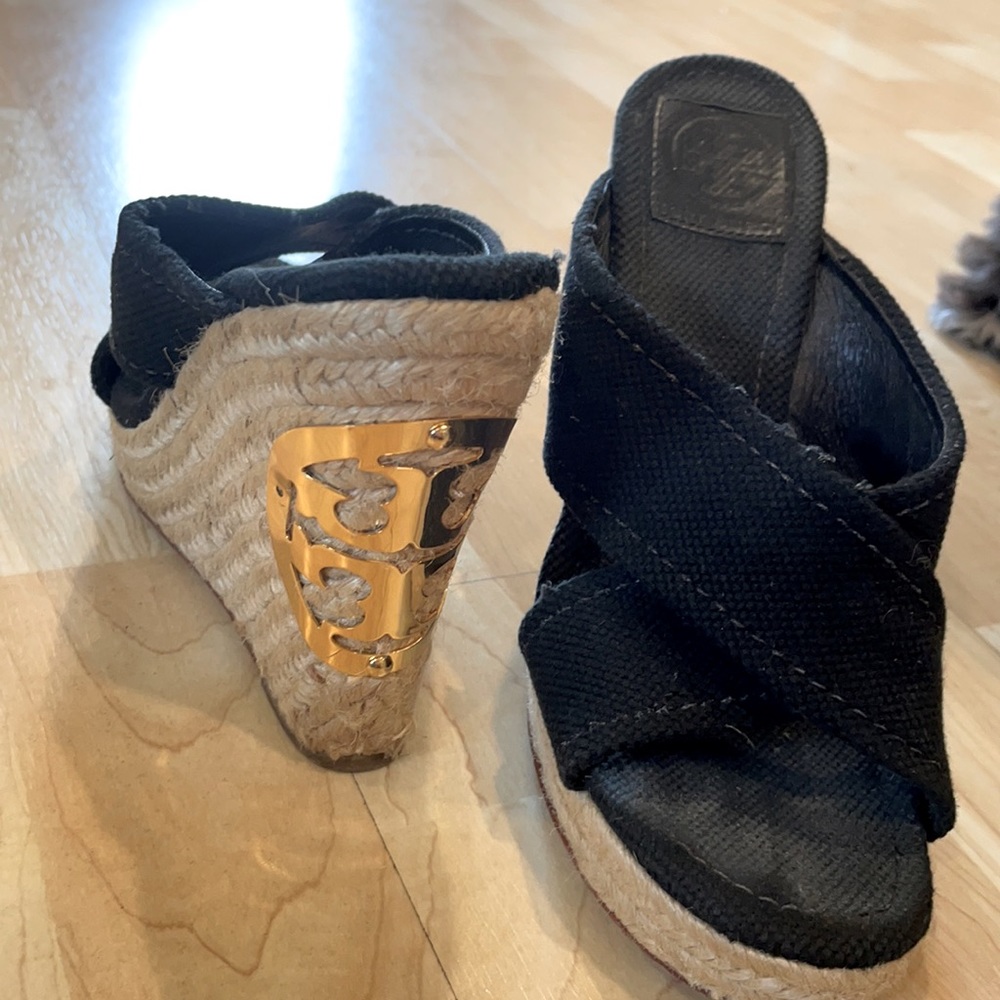 Tory Burch Espadrill Wedge with Gold Emblem